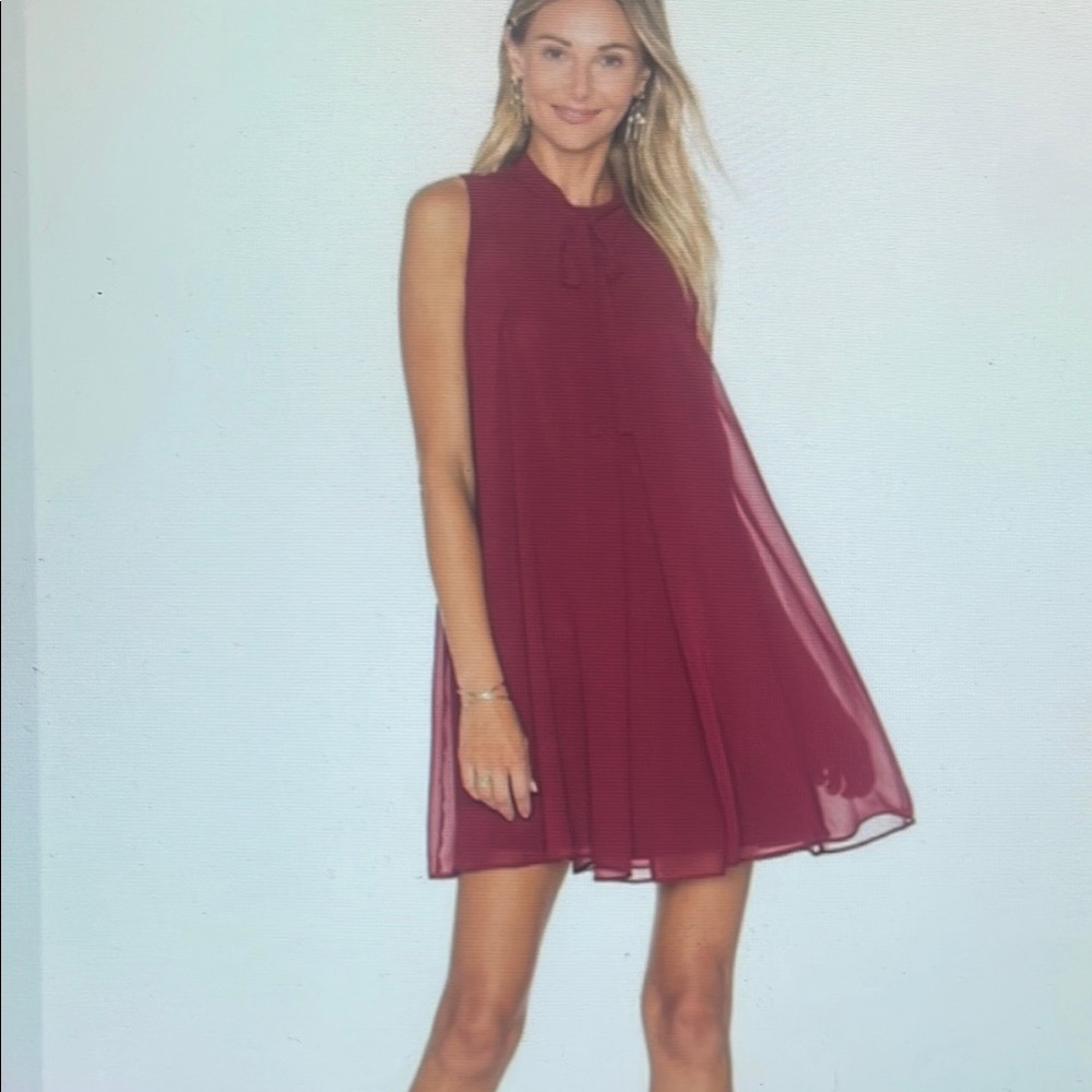 Elegant Sleeveless Burgundy Dress